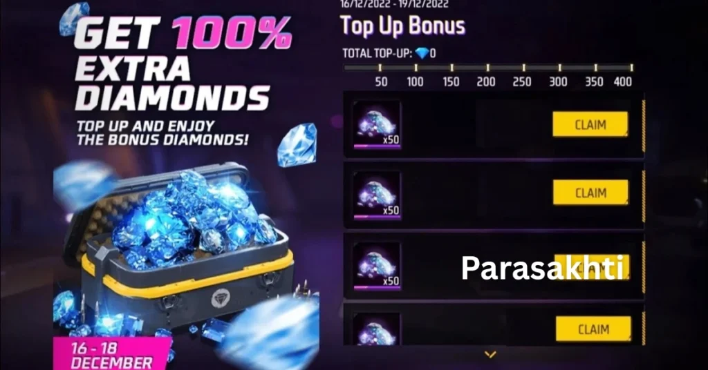 Free Fire Diamond Top Up Discount Offer