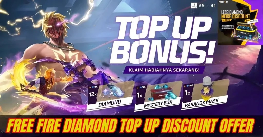 Free Fire Diamond Top Up Discount Offer